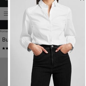 EXPRESS Button Up Thong Bodysuit Slim White NWT